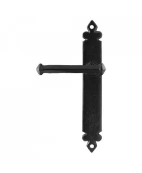Deurkruk op schild 270X40mm WC57/5 smeedijzer zwart